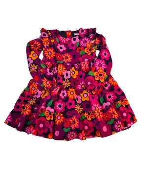 Gymboree Floral Ruffle Long Sleeve Dress - Berry Cute